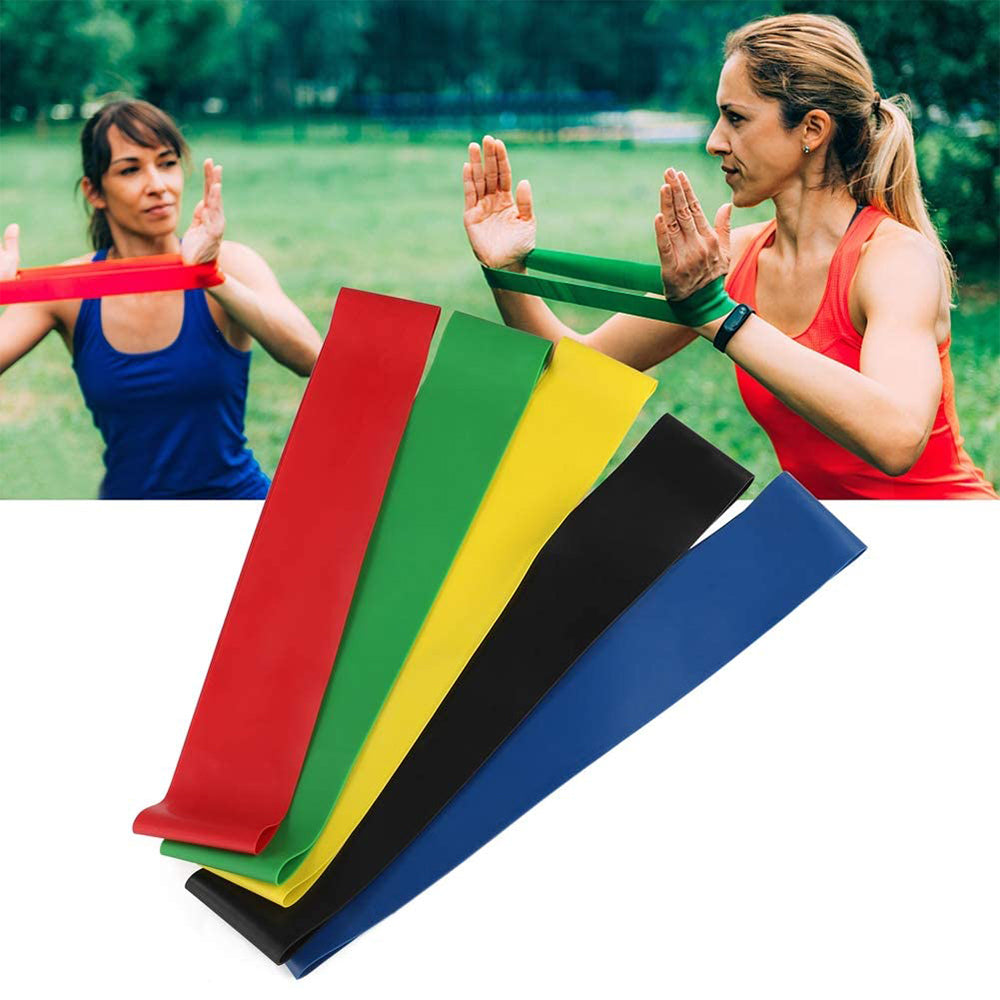 5-Pc Skin Friendly Different Levels Yoga Resistance Bands_4