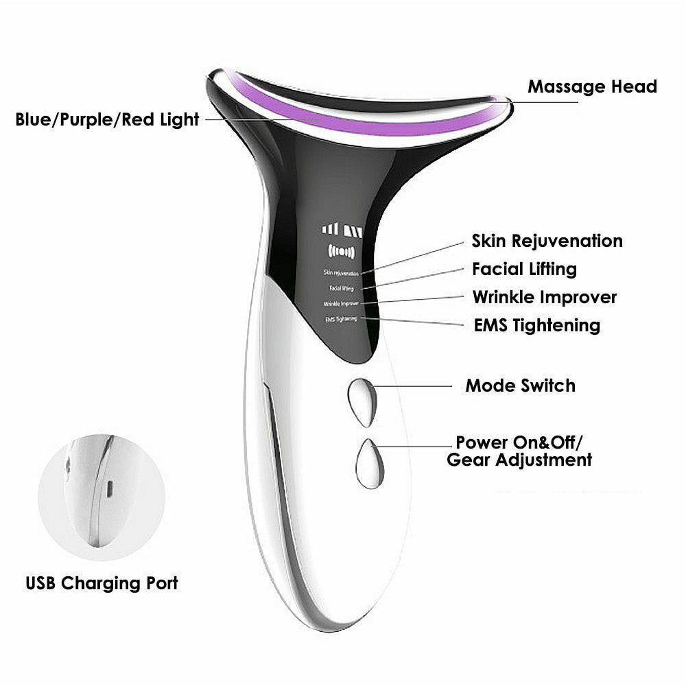 Skin Rejuvenation EMS LED Photon Therapy Neck Massager- USB Charging_11