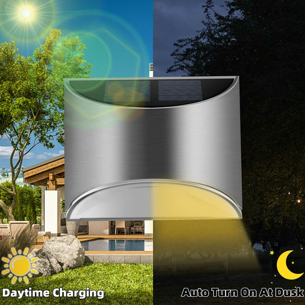 2 Packs Solar Powered Outdoor Wall Lamp Garden Step Light_16