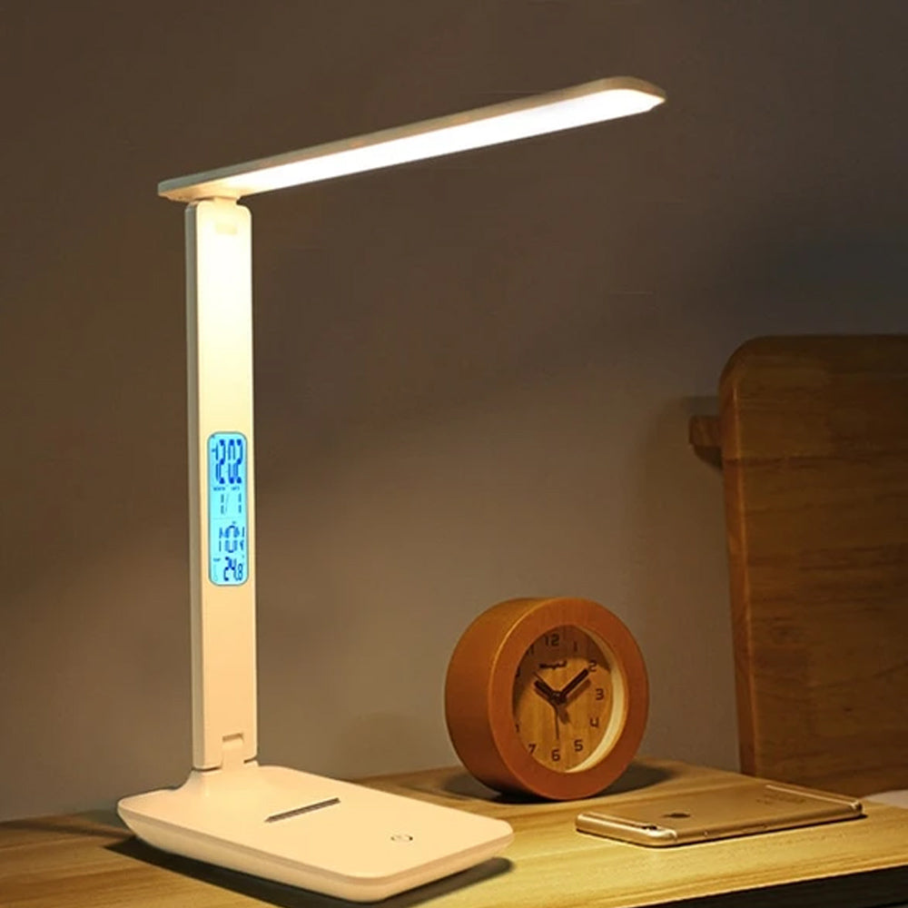 Foldable Wireless LED Desk Lamp and Digital Clock- USB Charging_2