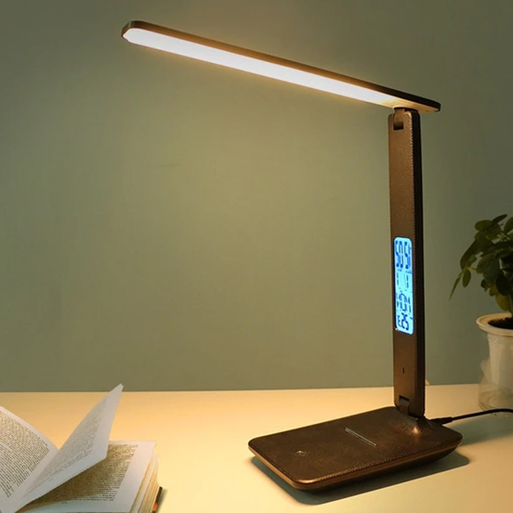 Foldable Wireless LED Desk Lamp and Digital Clock- USB Charging_3