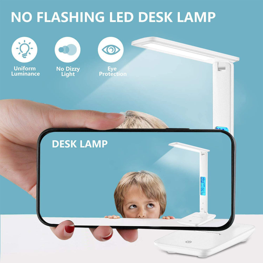 Foldable Wireless LED Desk Lamp and Digital Clock- USB Charging_6