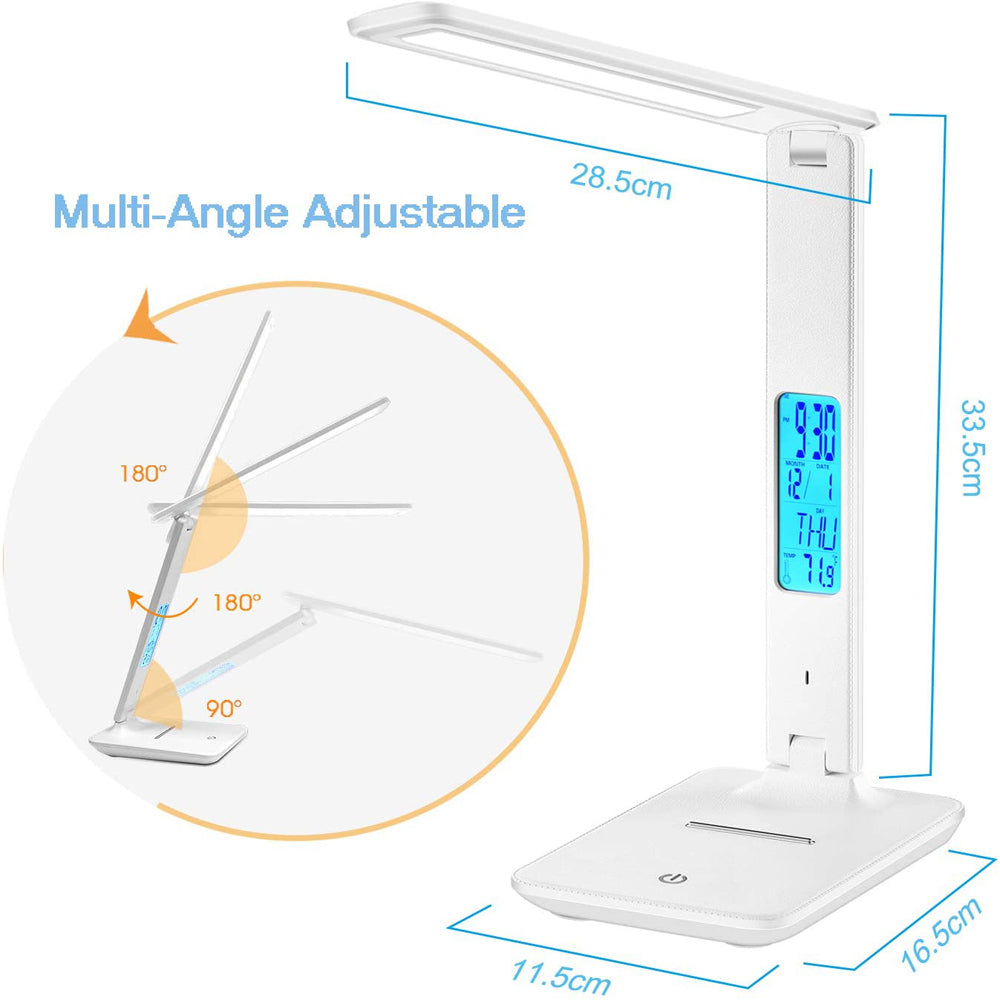 Foldable Wireless LED Desk Lamp and Digital Clock- USB Charging_7
