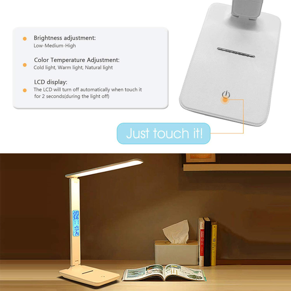 Foldable Wireless LED Desk Lamp and Digital Clock- USB Charging_10