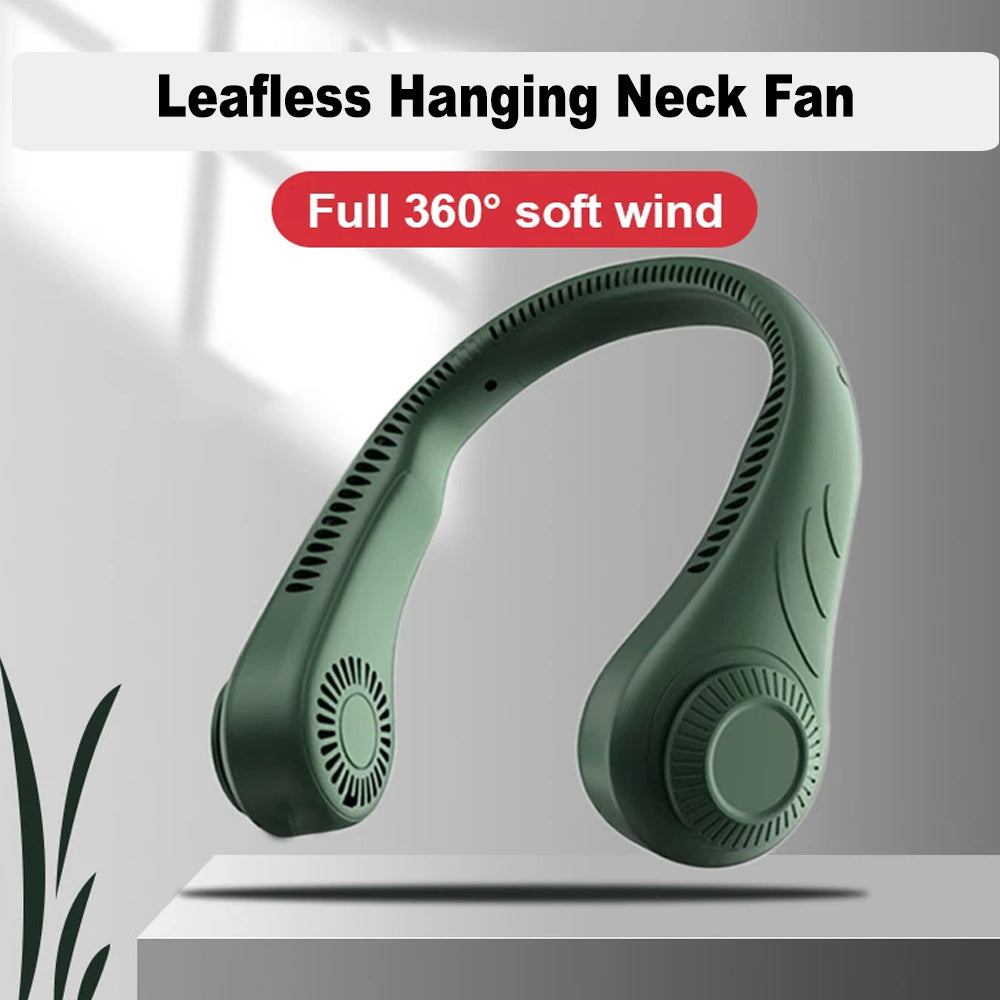 Portable Handsfree Bladeless USB Rechargeable Hanging Neck Fan_3