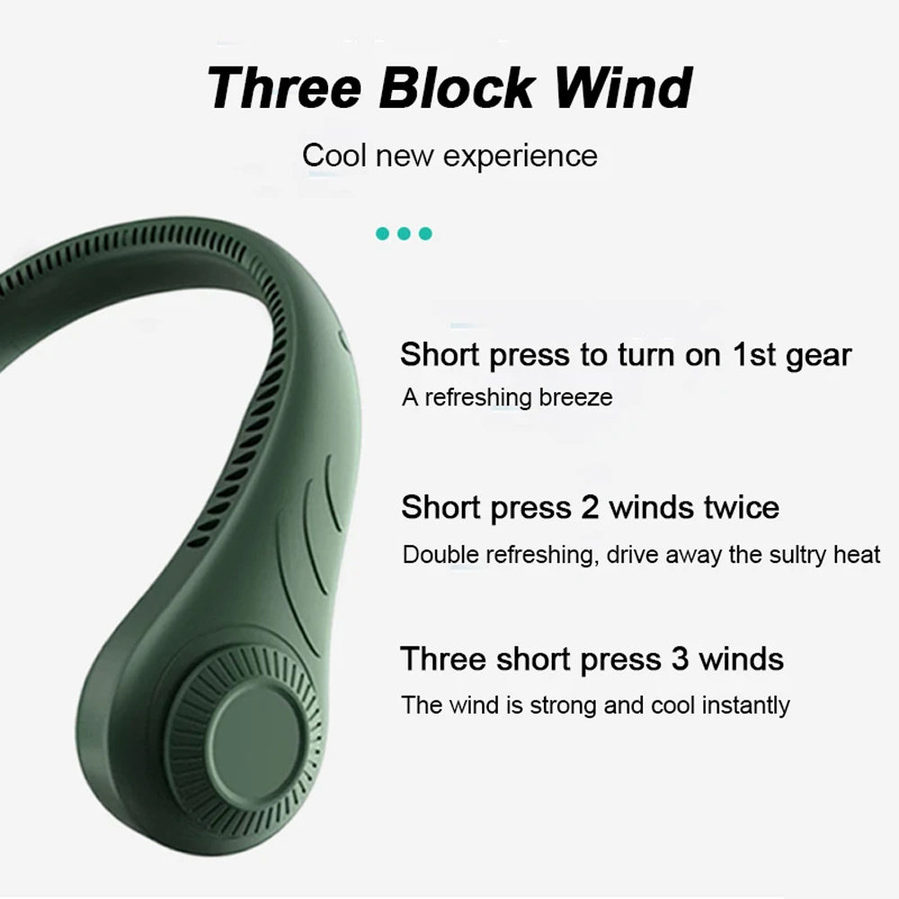 Portable Handsfree Bladeless USB Rechargeable Hanging Neck Fan_7