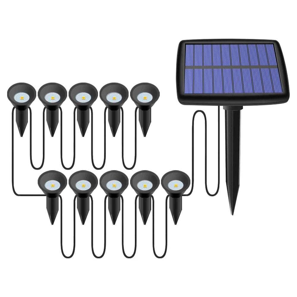 10 pcs Solar Powered Outdoor Spot Light Landscape Light Lamp_0