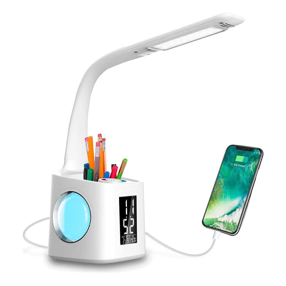 Multifunctional LED Dimmable Desk Lamp with Charging Port- USB Powered_0