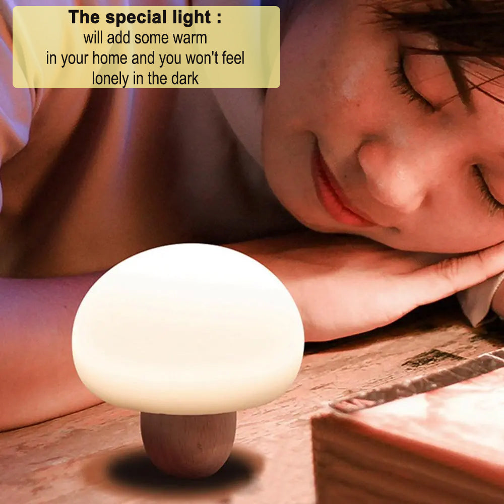 3 Step Dimming Portable Mushroom LED Night Lamp- USB Charging_6