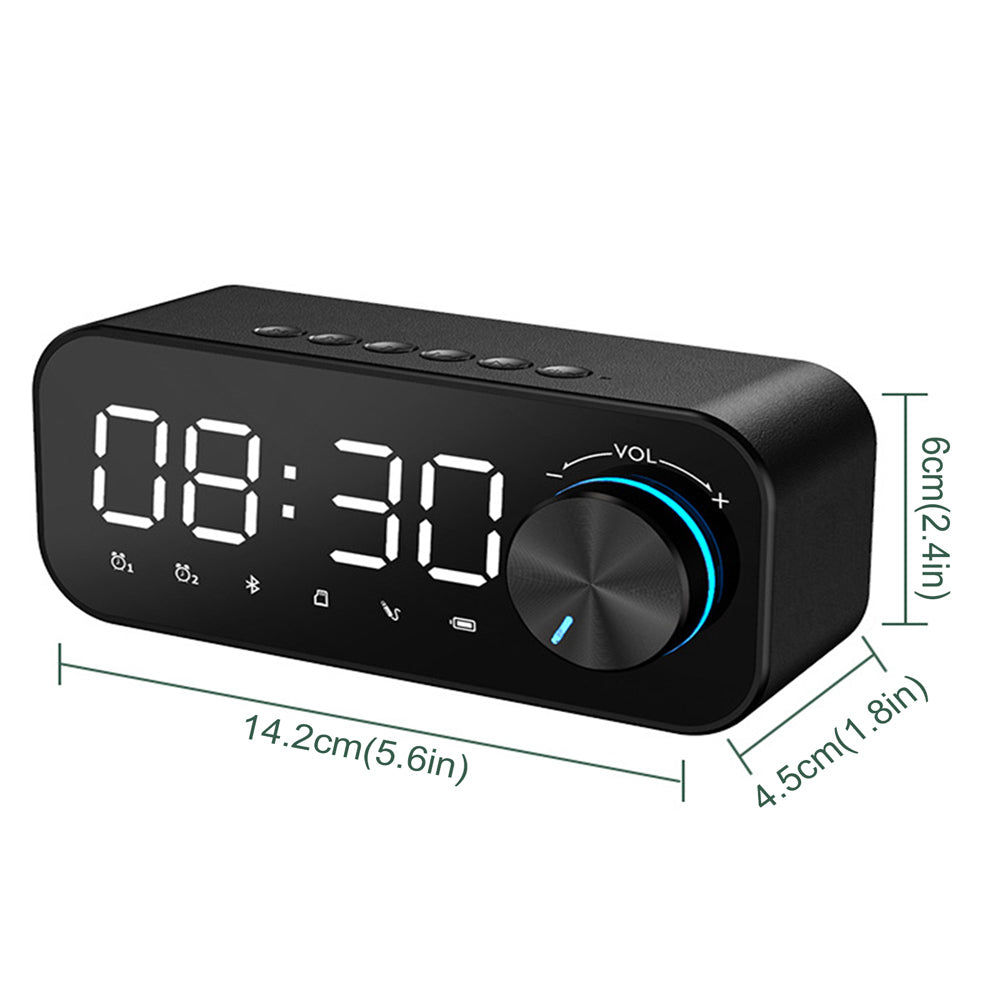 Multifunctional BT 5.0 Speaker Subwoofer LED Alarm Clock- USB Powered_14