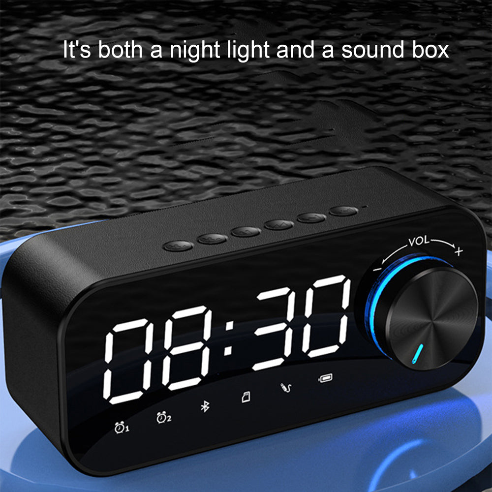 Multifunctional BT 5.0 Speaker Subwoofer LED Alarm Clock- USB Powered_9