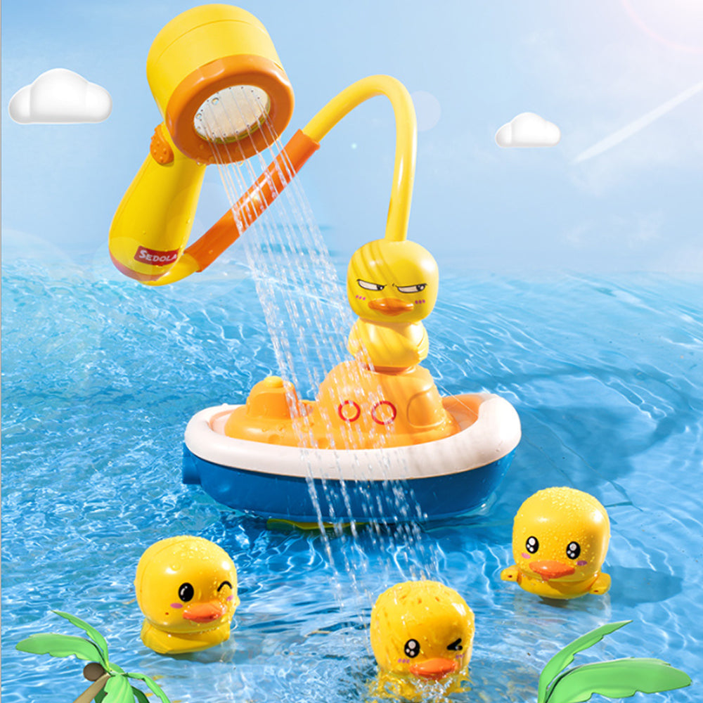 Battery Operated Portable Duck Hand Shower Baby Bath Toy_1