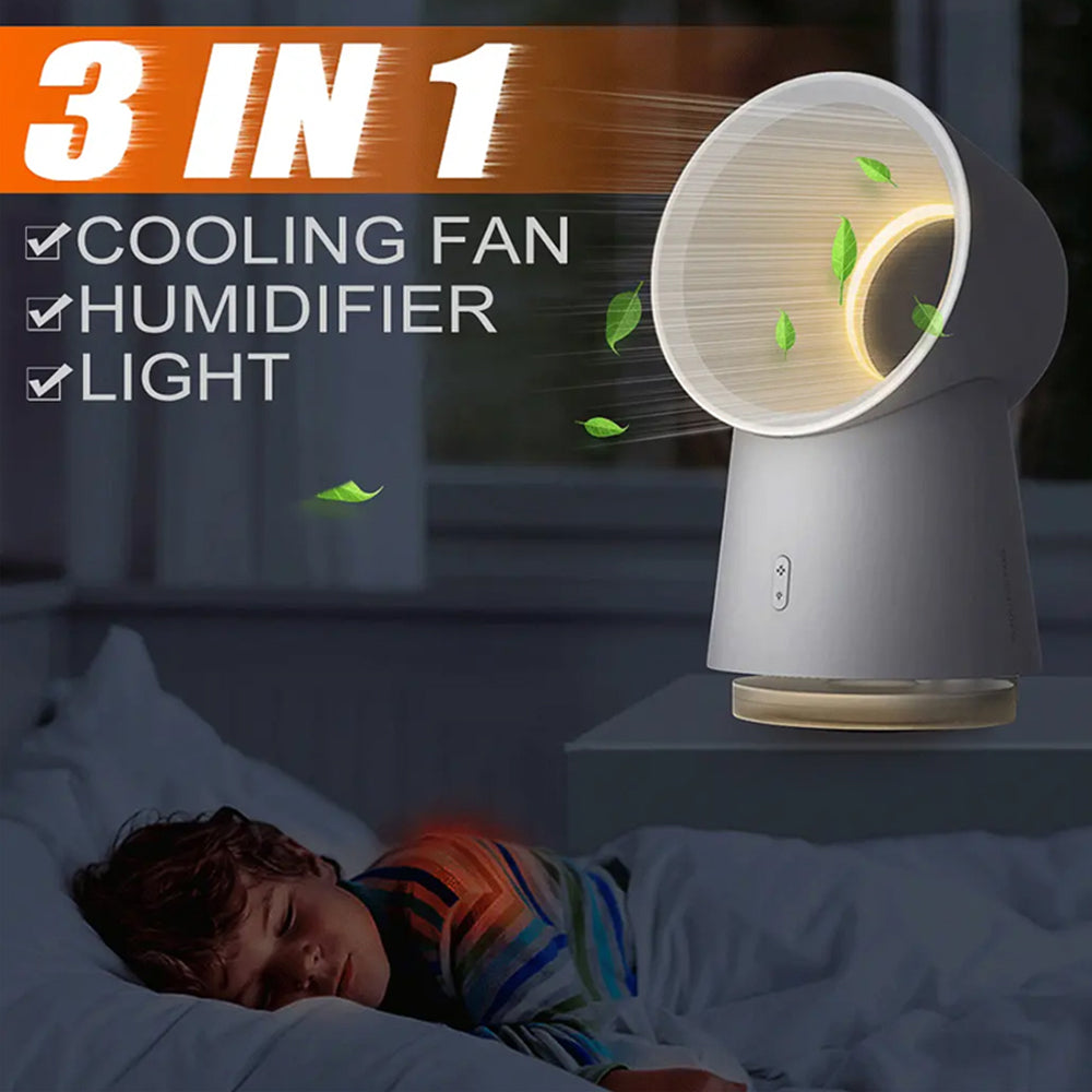 Mini Cooling Fan Bladeless Mist Humidifier w/ LED Light- USB Charging_6