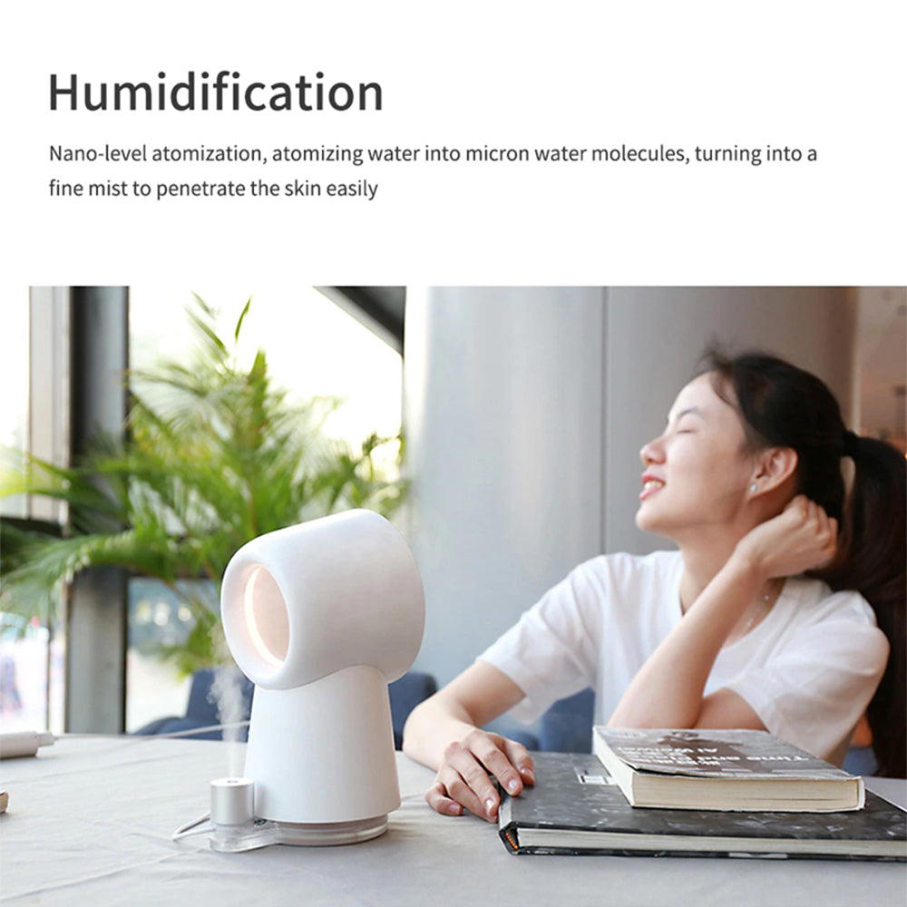 Mini Cooling Fan Bladeless Mist Humidifier w/ LED Light- USB Charging_11