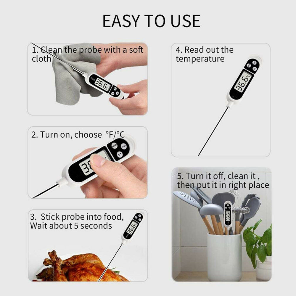 Instant Read Display Digital Food Meat Thermometer- Battery Powered_7