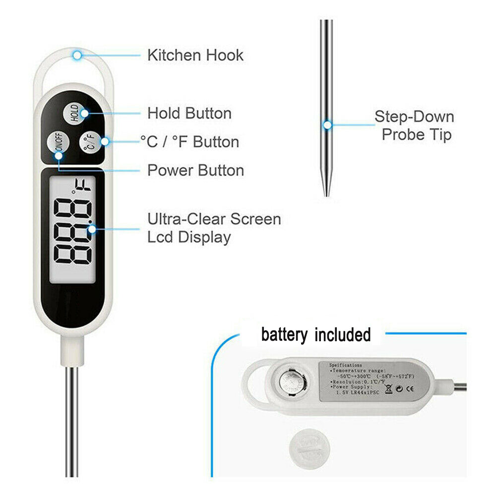 Instant Read Display Digital Food Meat Thermometer- Battery Powered_11
