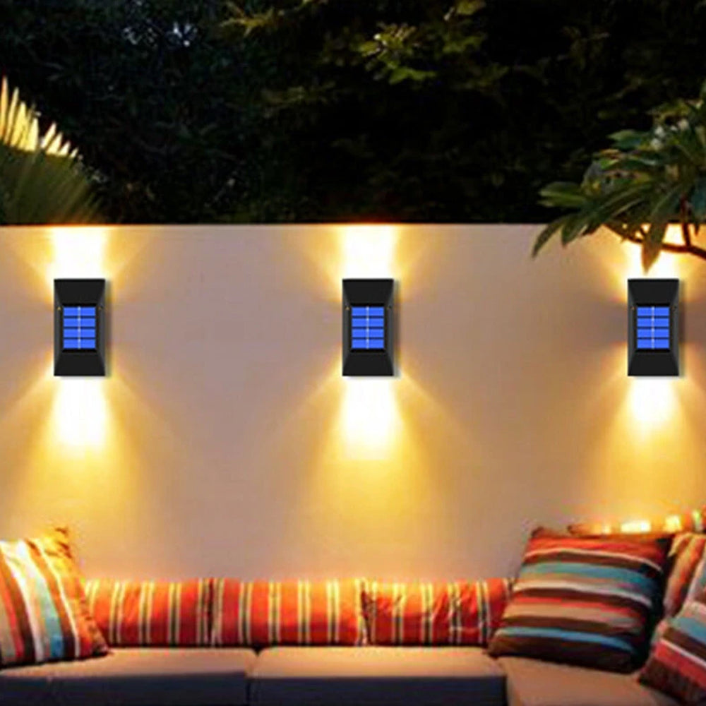 2pc/set LED Outdoor Garden Solar Powered LED Wall Lamps_5