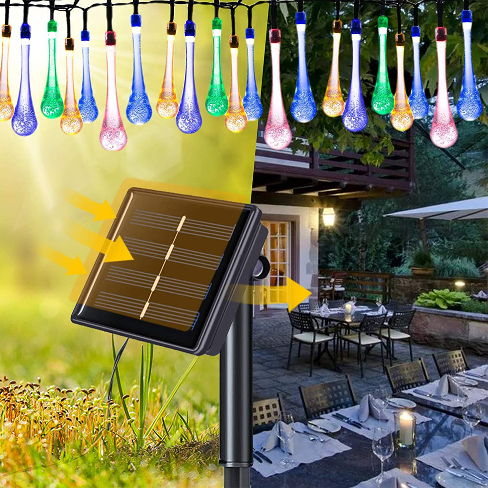 Solar Powered Outdoor Fairy LED Droplights Garden Decor_5