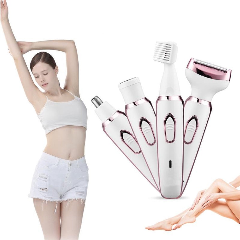 4-in-1 Women's USB Rechargeable Painless Electric Shaver_2