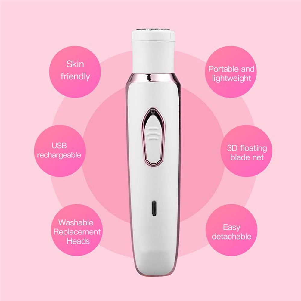 4-in-1 Women's USB Rechargeable Painless Electric Shaver_4