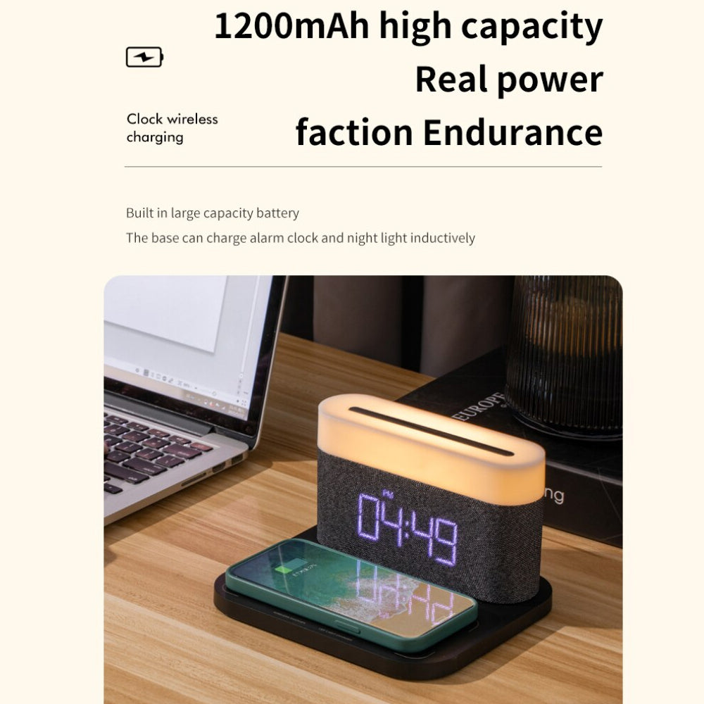 3-in-1 Wireless Charger Alarm Clock and Adjustable Night Light- USB Power Supply_10
