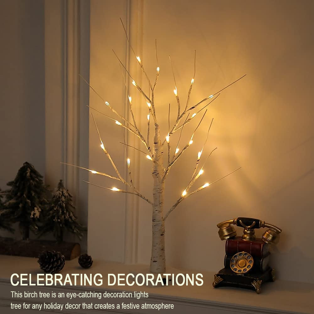 LED Illuminated Birch Tree for Home and Holiday Decoration- USB Charging_9