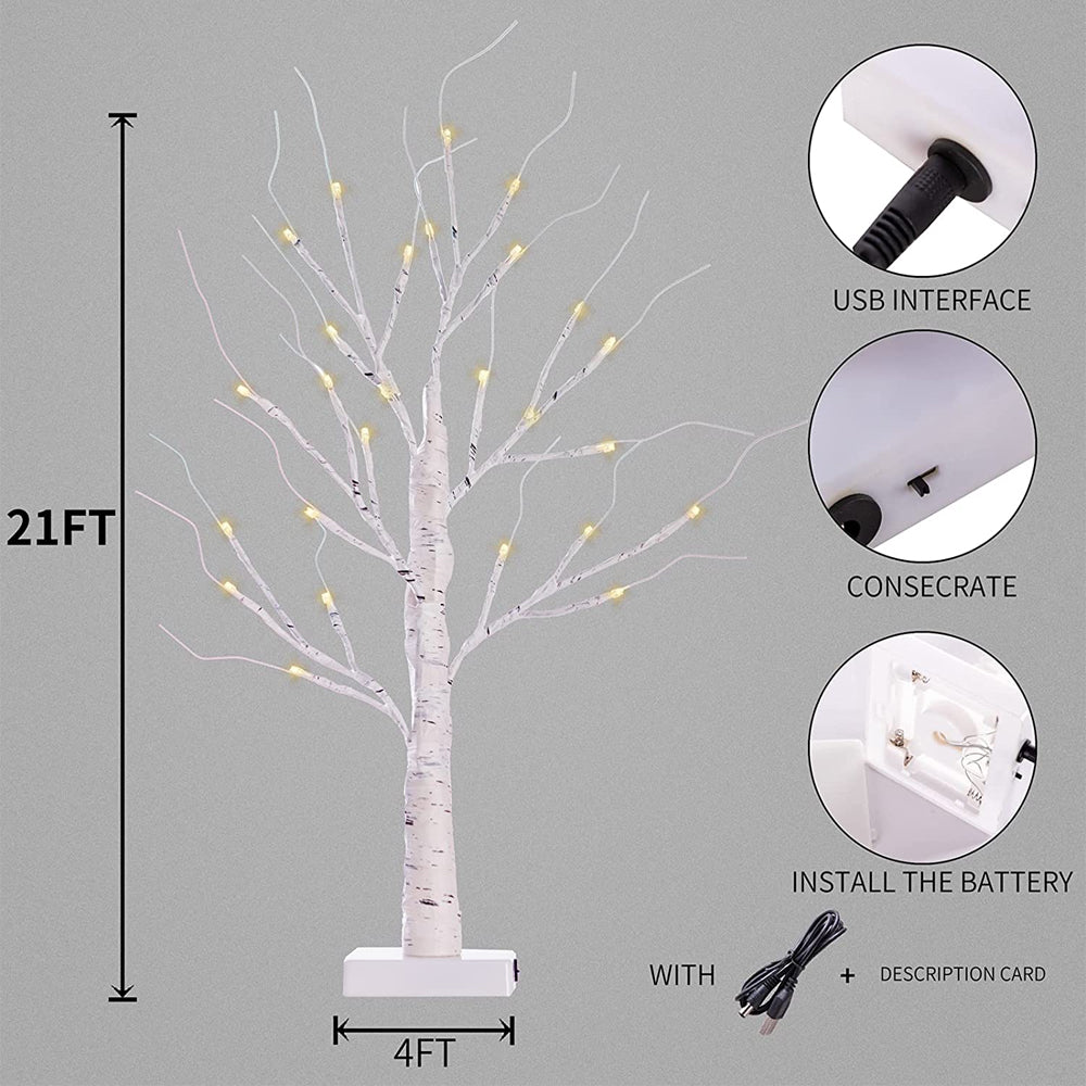 LED Illuminated Birch Tree for Home and Holiday Decoration- USB Charging_19