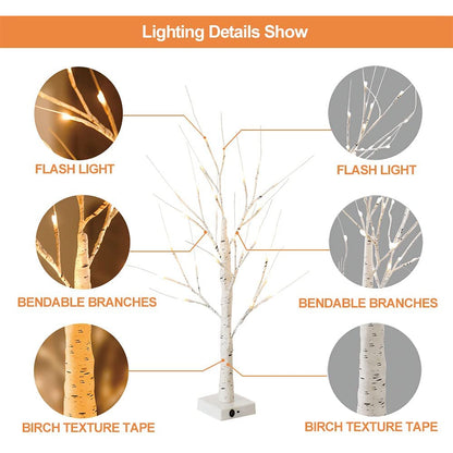 LED Illuminated Birch Tree for Home and Holiday Decoration- USB Charging_11