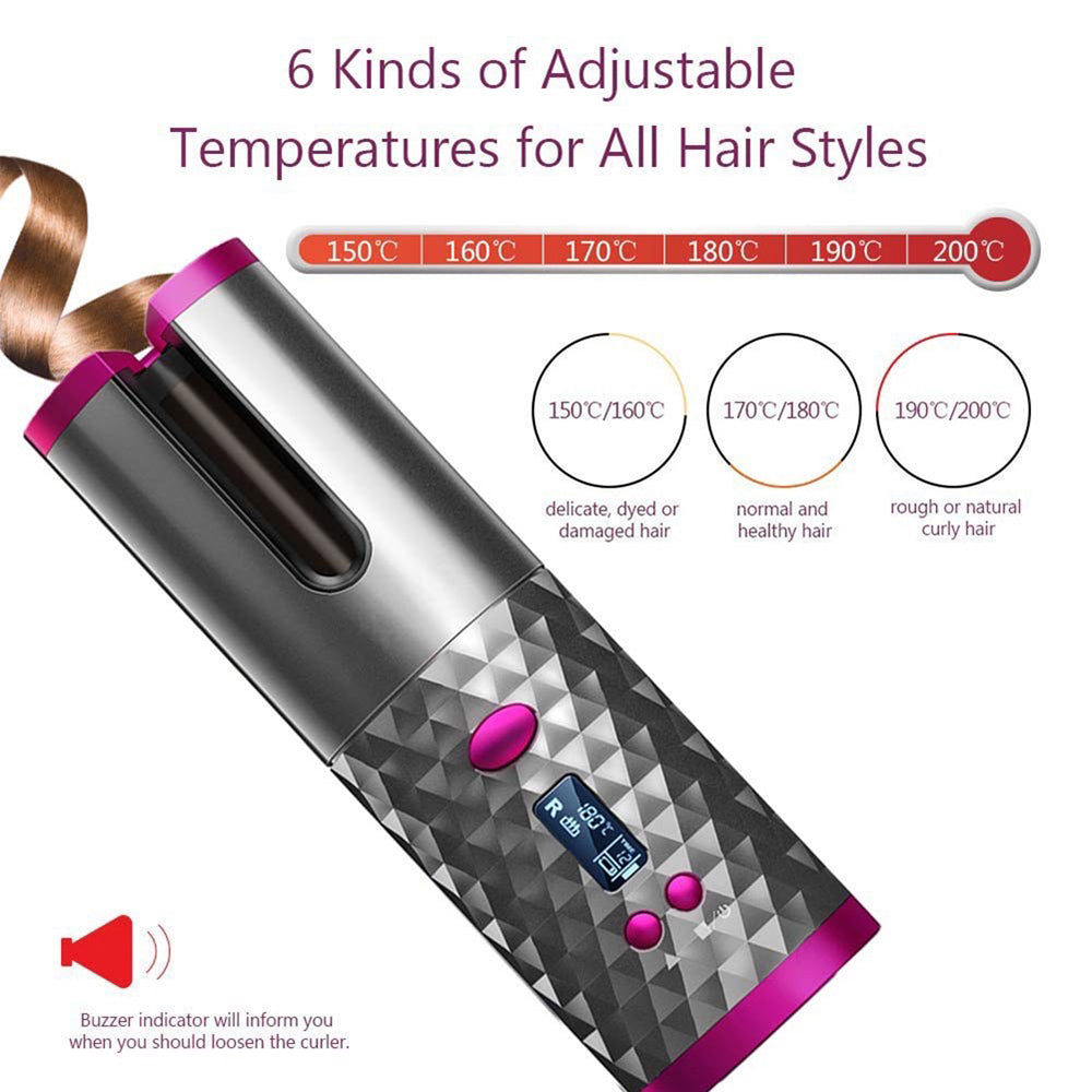 USB Rechargeable Auto-Rotating Ceramic Portable Hair Curling Iron_6