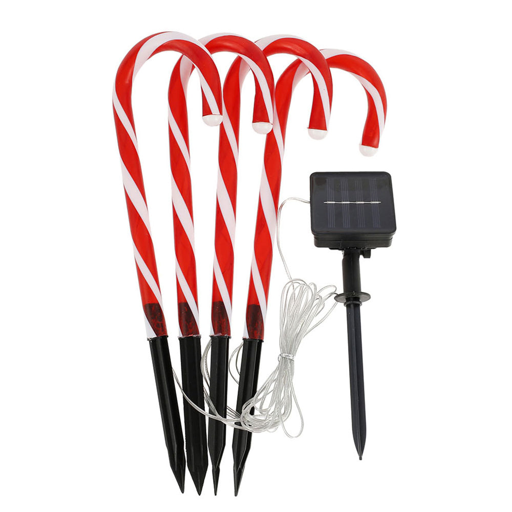 Solar Powered Christmas Candy Cane Pathway Lights Markers_1
