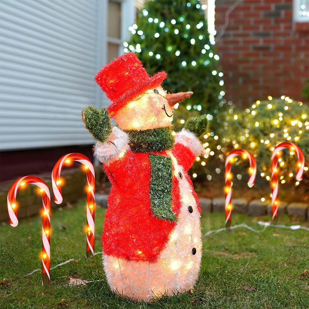 Solar Powered Christmas Candy Cane Pathway Lights Markers_13