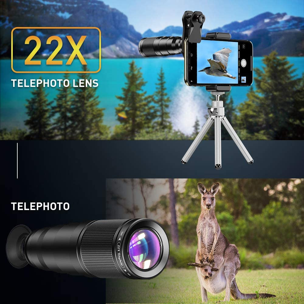 4-in-1 Mobile Phone Camera Lens Kit 22x Monocular Telescope_10