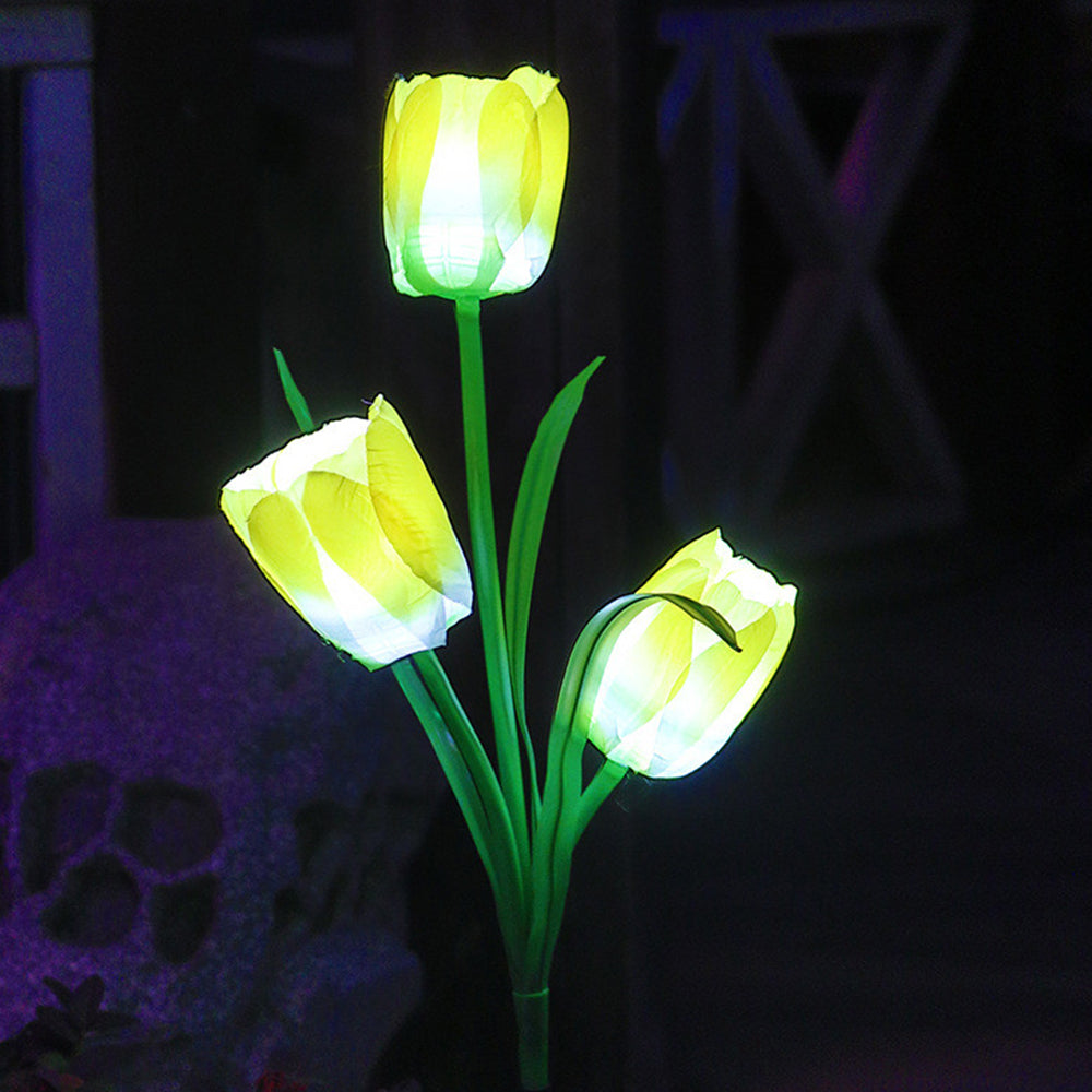 Solar Powered Tulip Flower Outdoor Garden Decoration_20