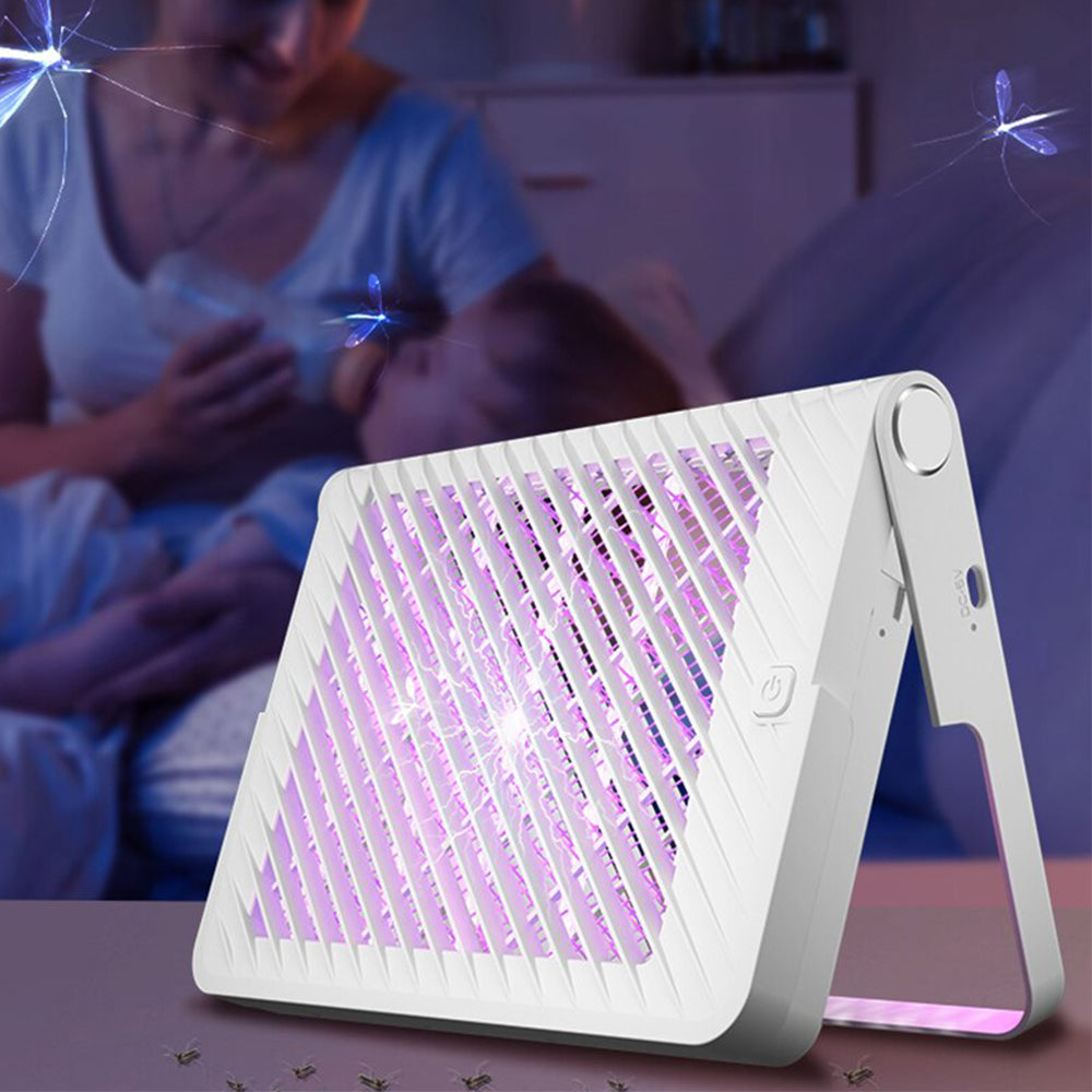USB Rechargeable UV Electric Shock Mosquito Zapper Lamp_2