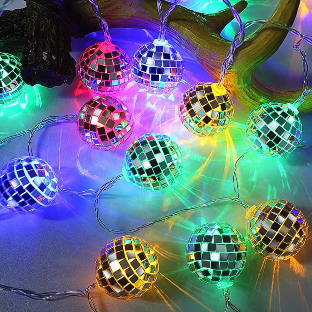 10/20/40 LED Mirror Ball Fairy String Disco Lights-Battery Operated_4