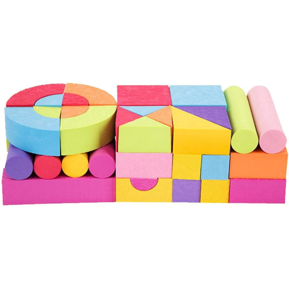 54 Pcs Soft Colorful Foam Building Blocks for Kids Playing Indoor Outdoor_6