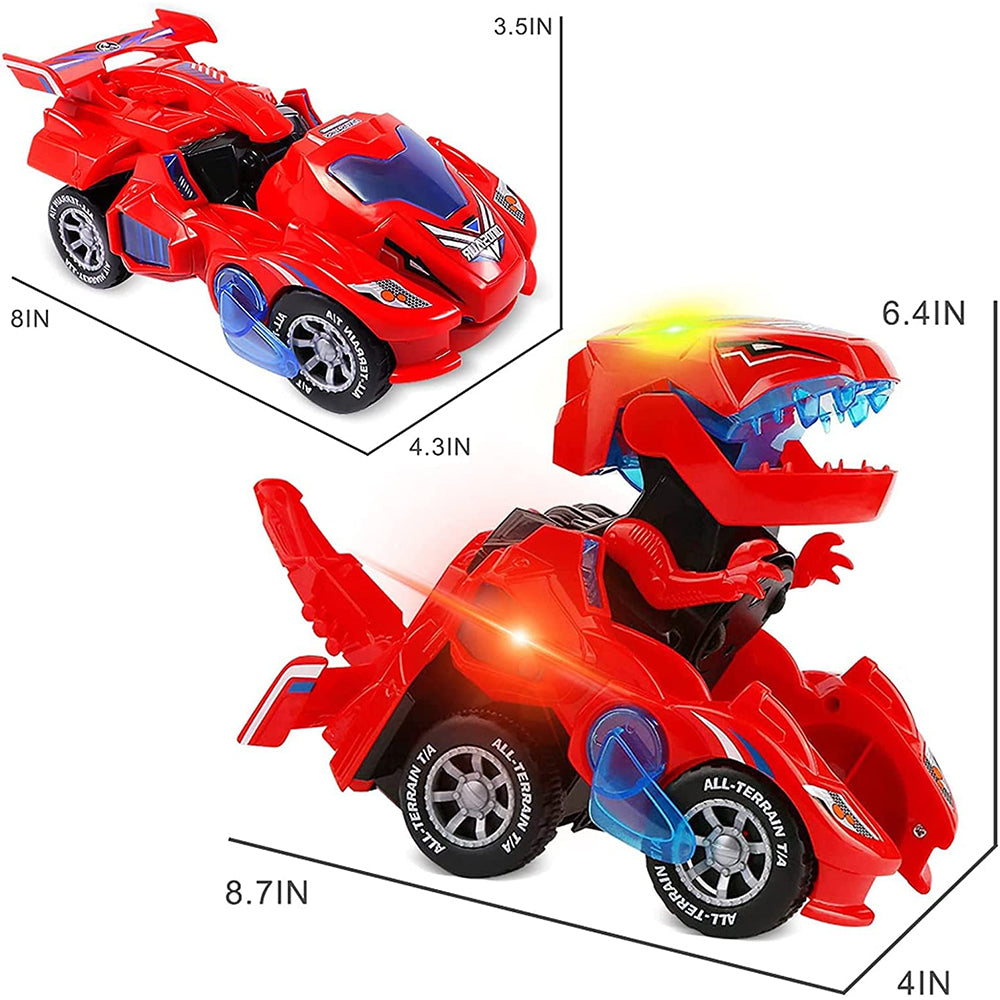 2 IN 1 Automatic Transforming Dinosaur Toy Car with LED Light and Music- Battery Operated_4