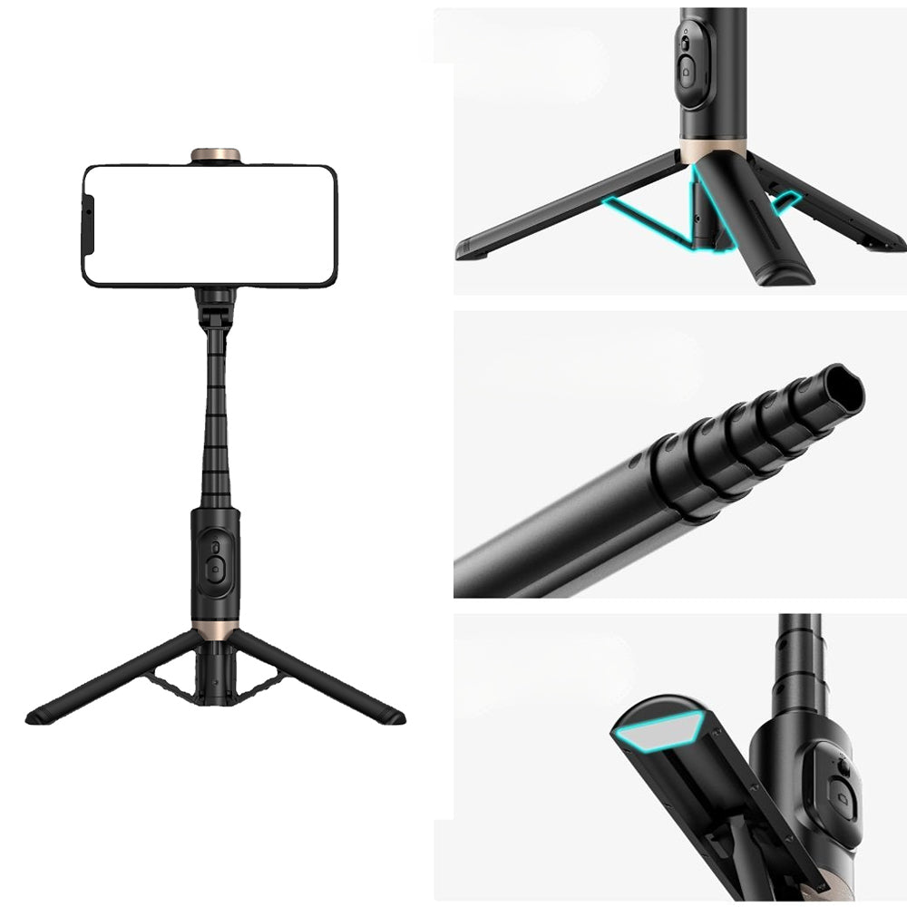 Bluetooth Wireless Handheld Selfie Stick Tripod Extendable Monopod with Remote- USB Rechargeable_5