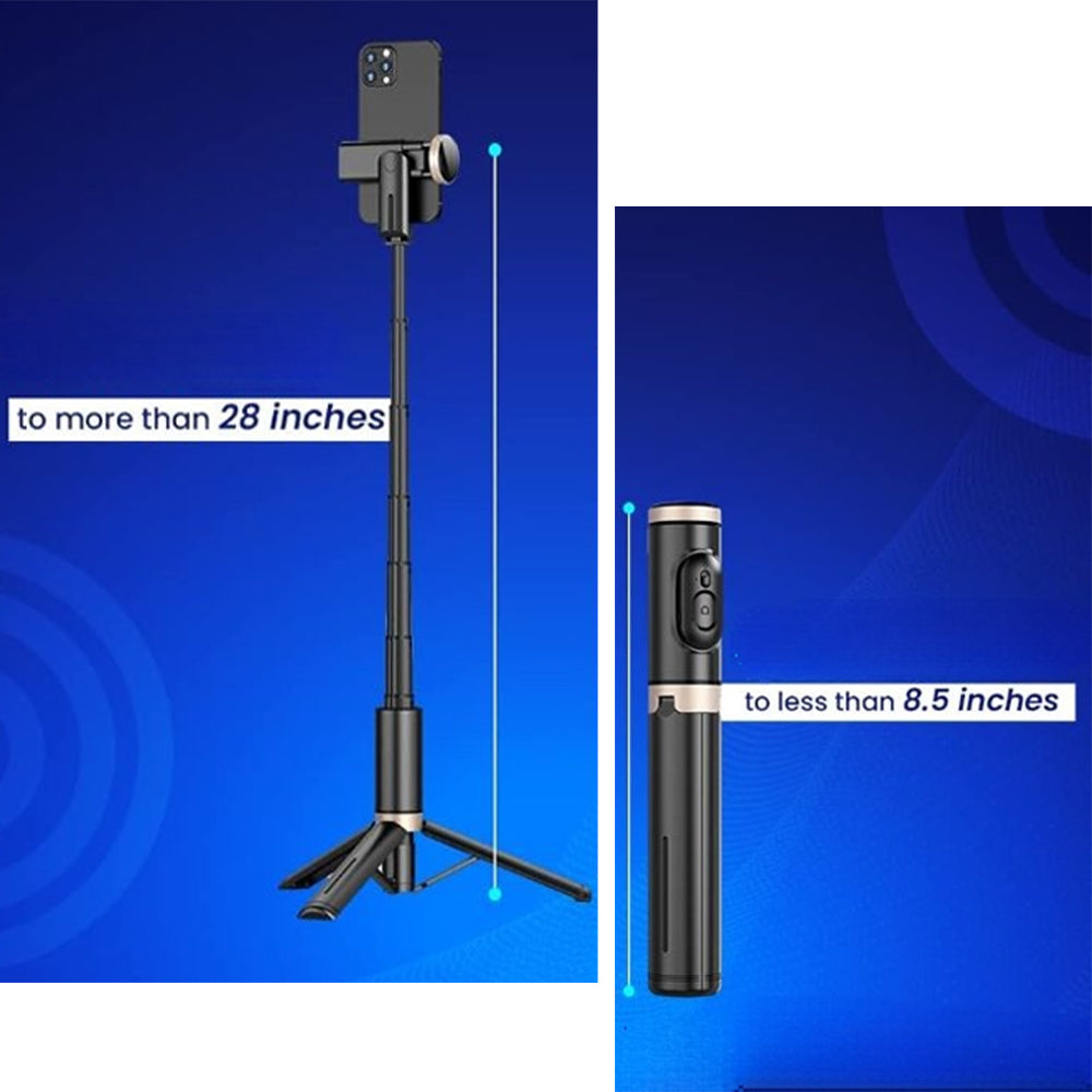 Bluetooth Wireless Handheld Selfie Stick Tripod Extendable Monopod with Remote- USB Rechargeable_14