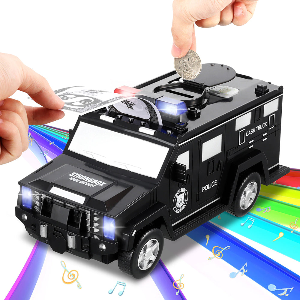 Armored Car Money Piggy Bank with Light for Kids - USB Rechargeable_9