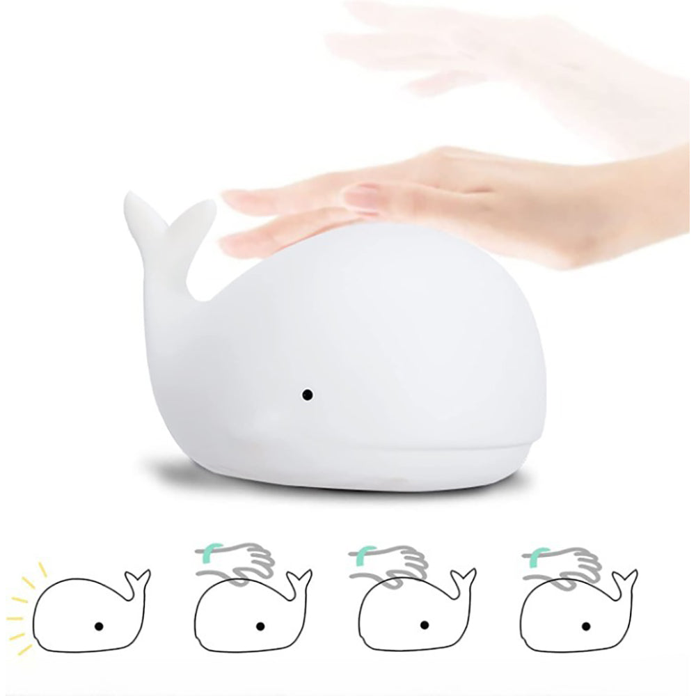 Cute Whale Night Light for Kids with 7 LED Colors Changing - USB Rechargeable_1