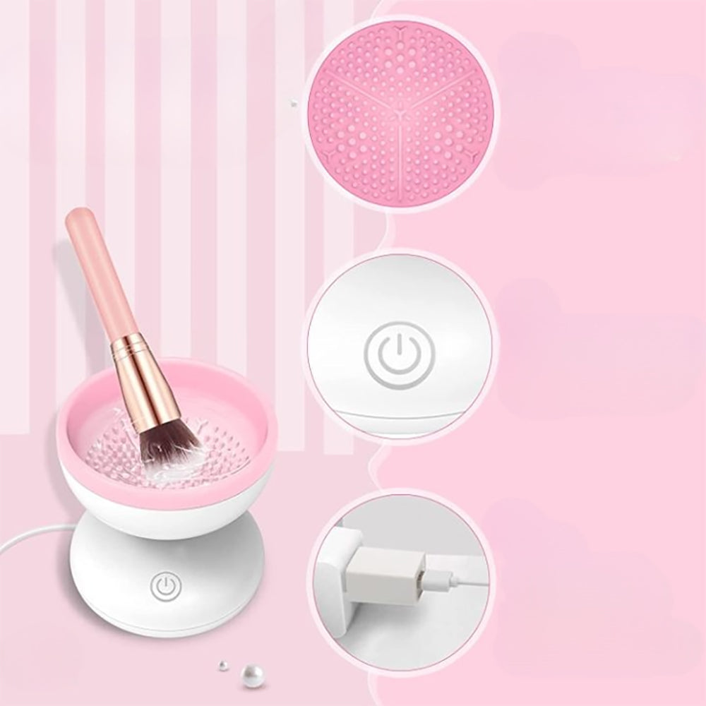 Electric Makeup Brush Cleaner Machine Fit for All Size Brushes- USB Plugged In_7