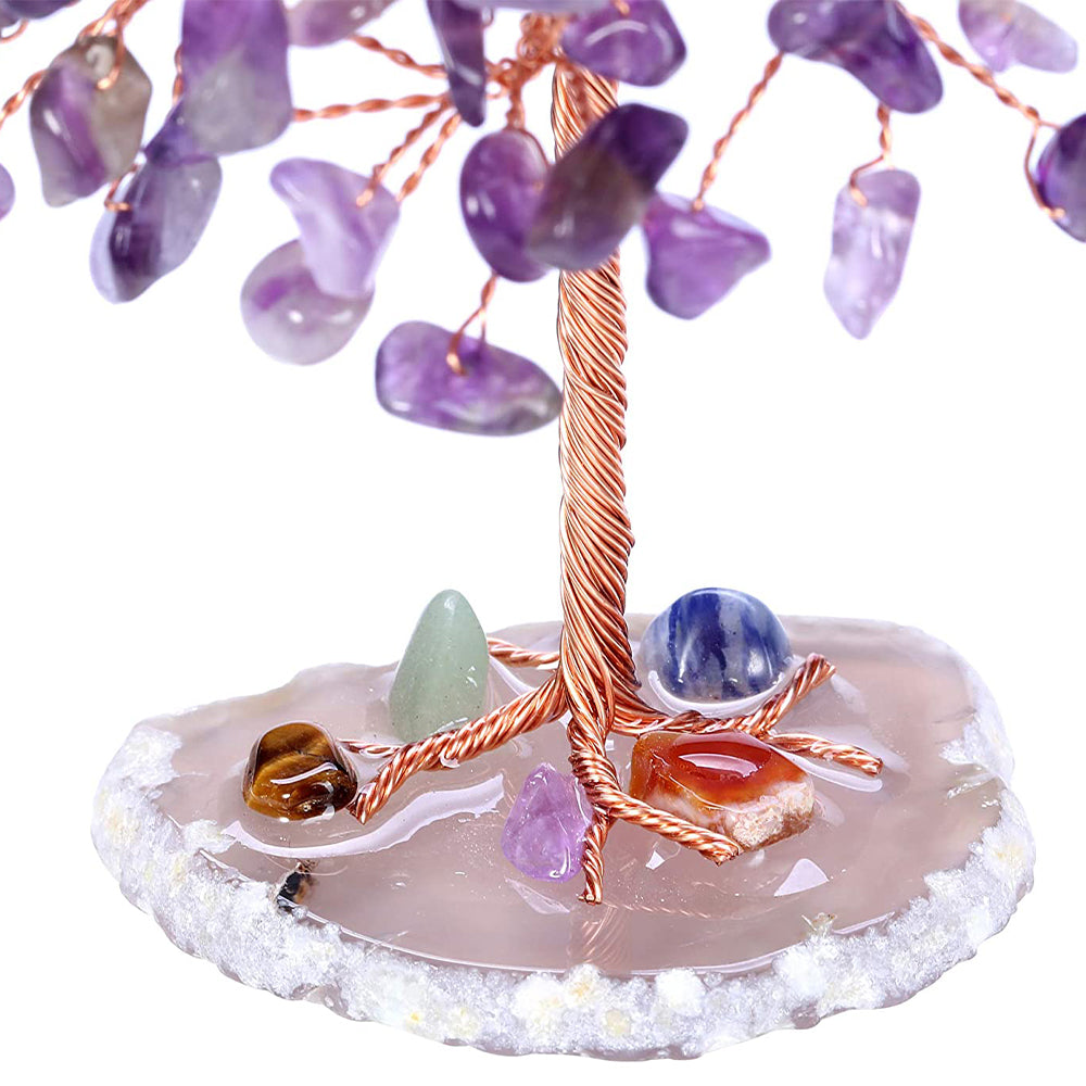 Healing Crystal Tree on Agate Slice Base Money Tree_6