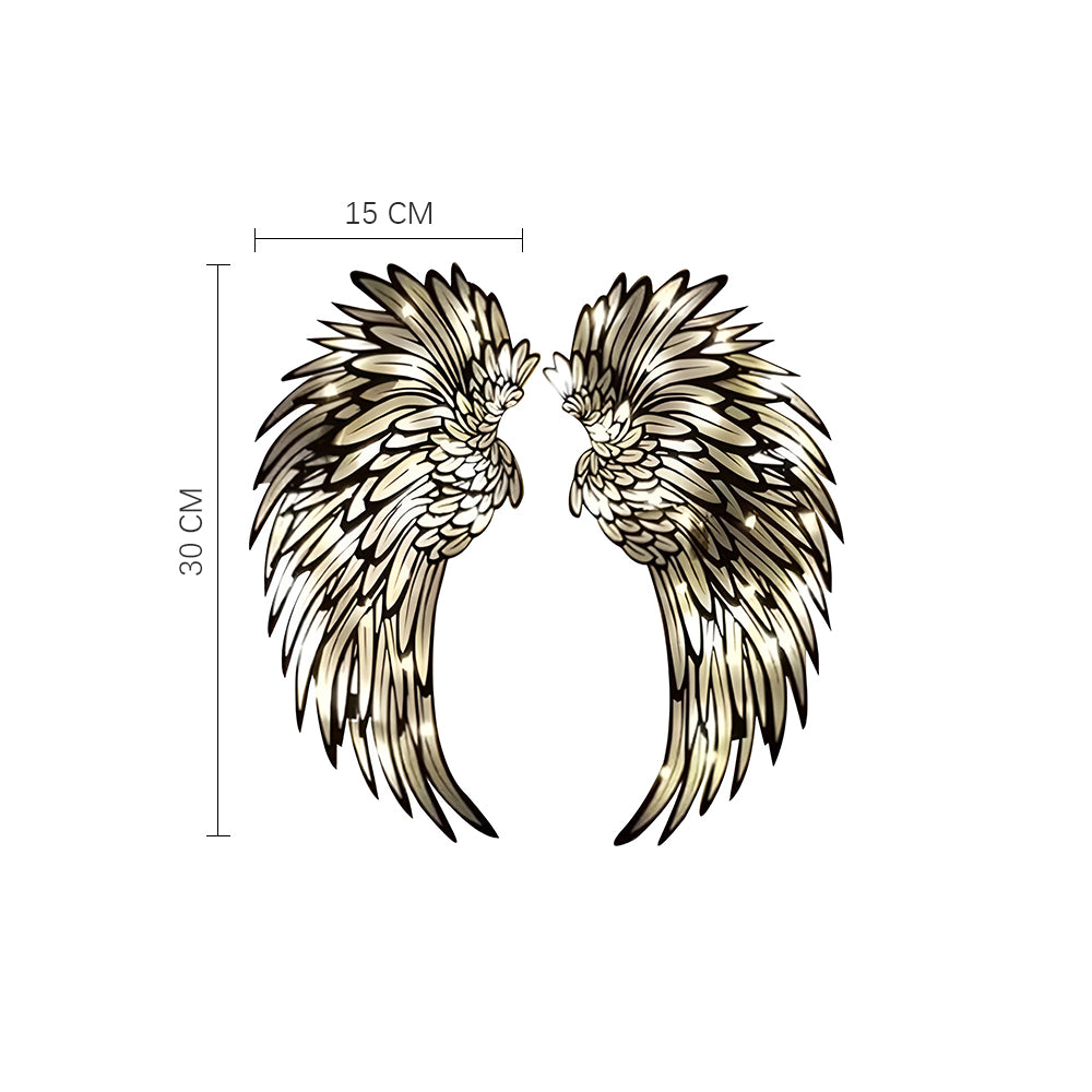Angel Wings Metal Wall Decor with LED Light -Battery Powered_9
