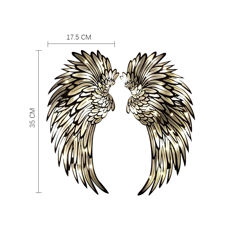 Angel Wings Metal Wall Decor with LED Light -Battery Powered_10
