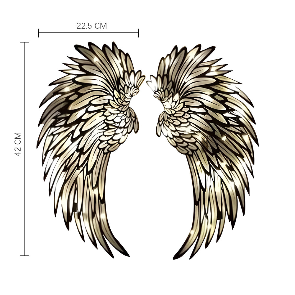 Angel Wings Metal Wall Decor with LED Light -Battery Powered_11