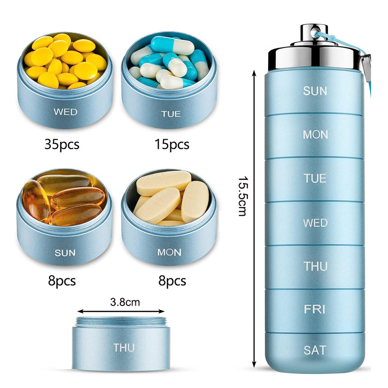 7 Days Metal Travel Pill Organizer Daily Pill Case and Container_4