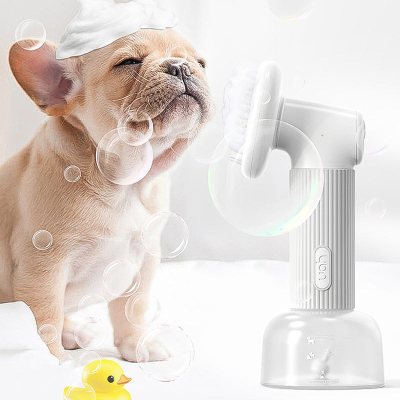 Automatic Foaming Silicone Bristles Pet Bathing Brush- USB Charging_5