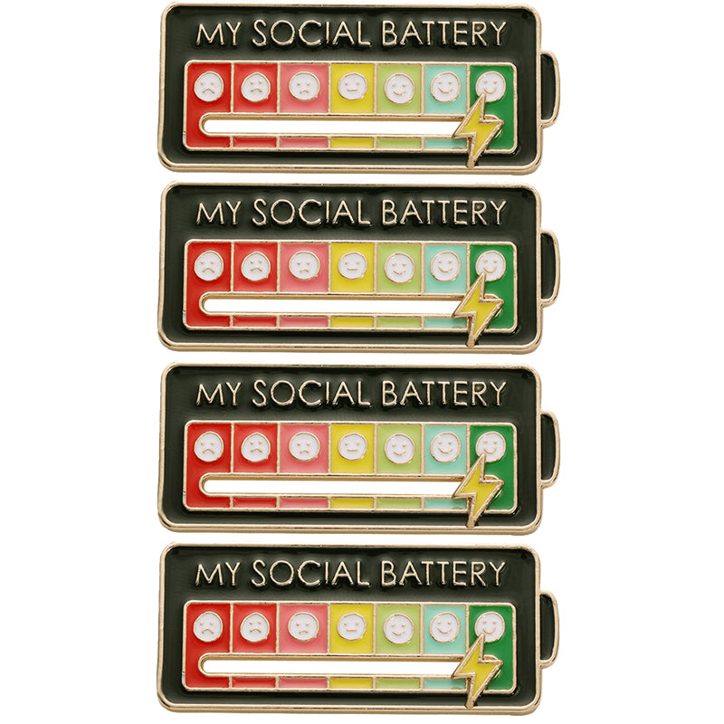 Creative Social Battery Energy Enamel Pins Mood Jewelry Brooches_14