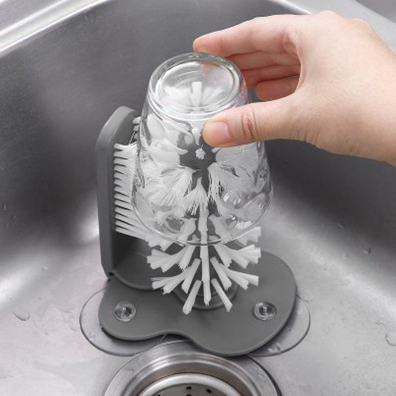 Kitchen Sink Suction Base Glass Cup Cleaning Brush_6